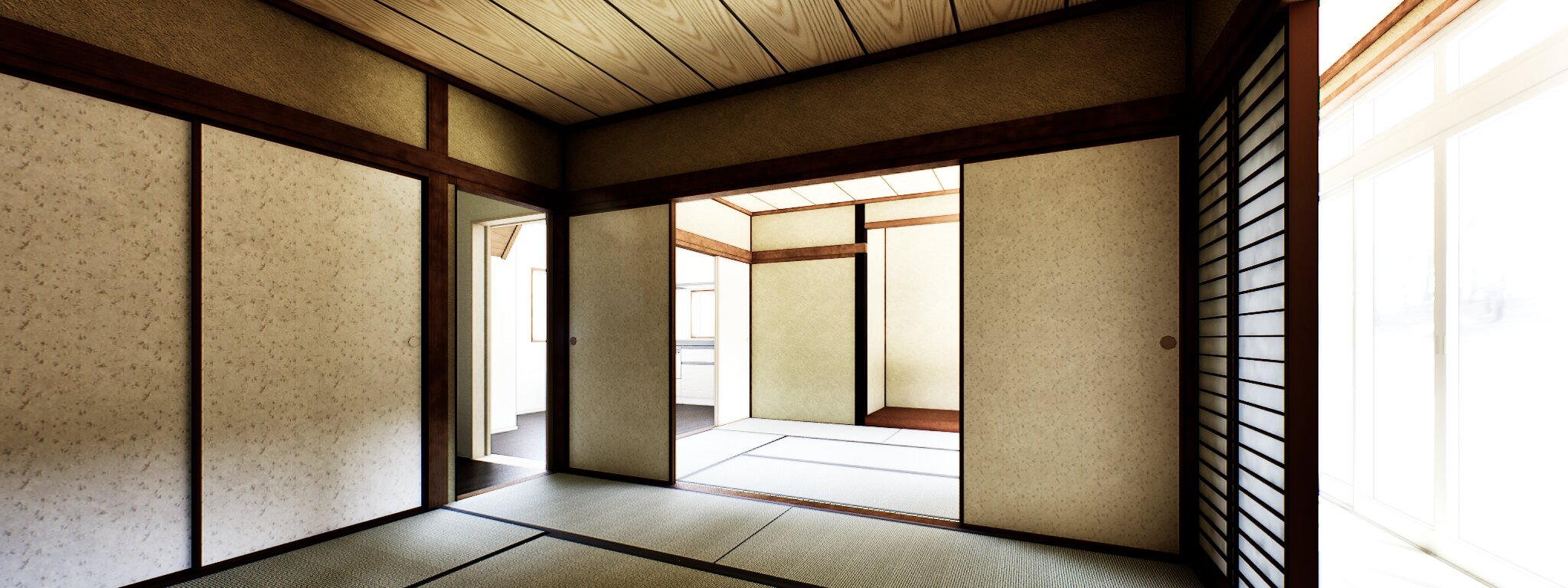 古民家のリノベーション前パース画像